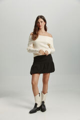 Only Jersey cuello barco vuelto gris