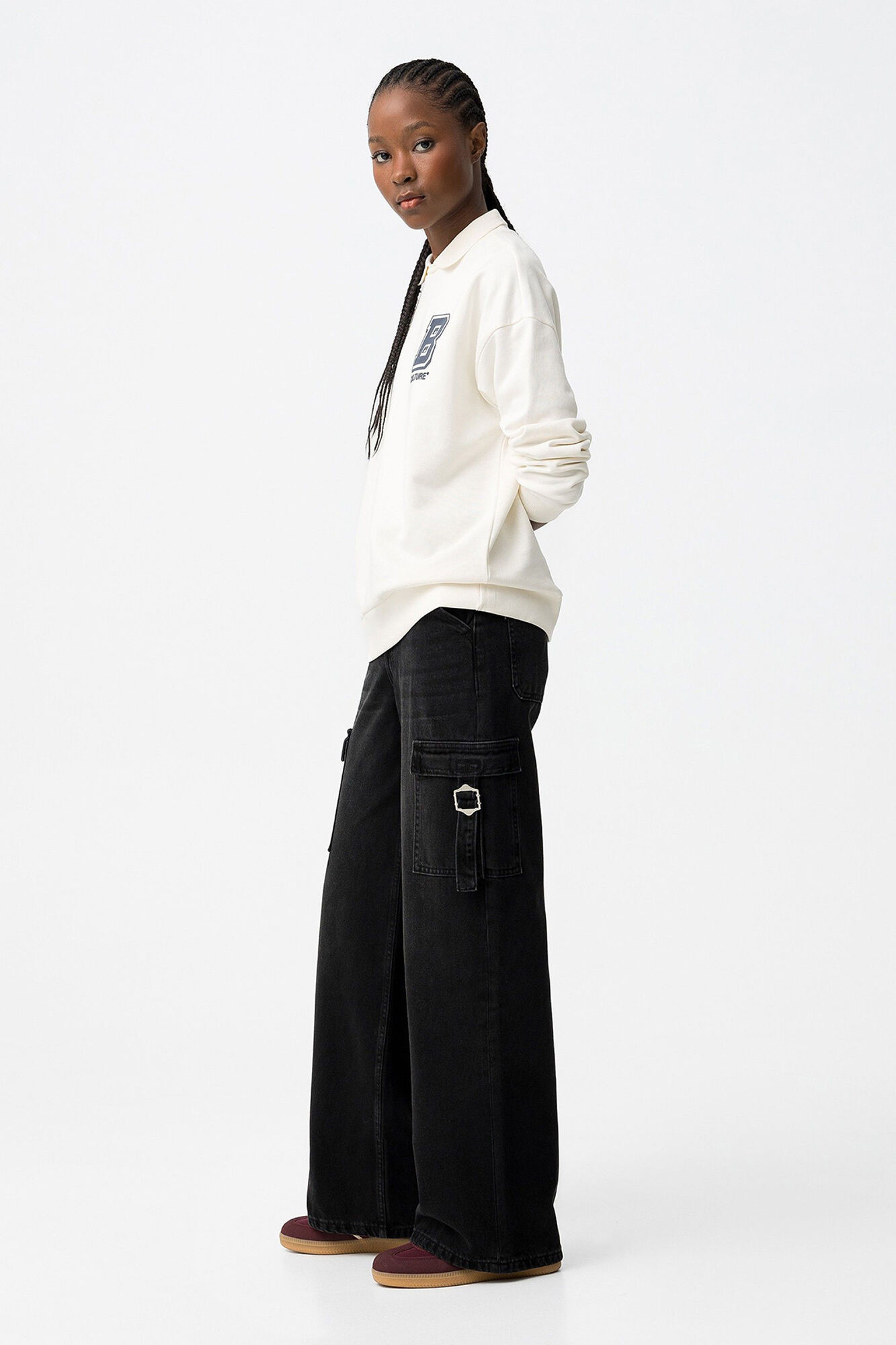 Tiffosi Young Jeans Cargo con cintura alta