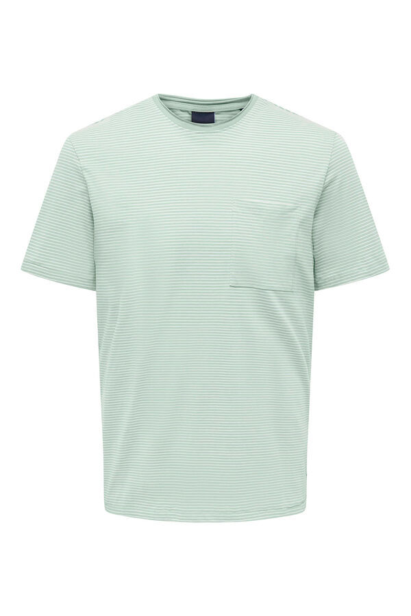 Only & Sons Camisola de manga curta com bolso cinzento