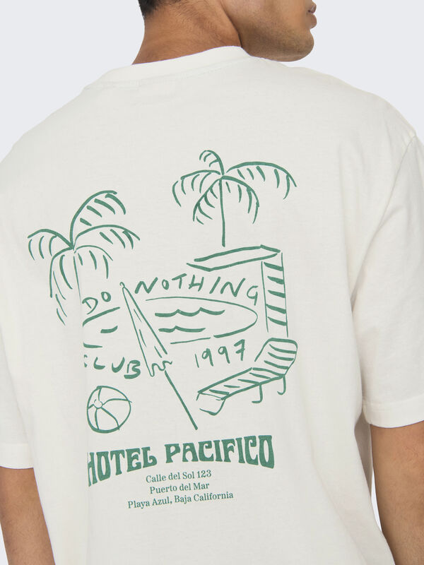 Only & Sons Camiseta manga corta print blanco