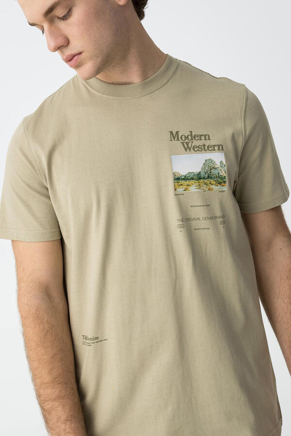 Tiffosi T-shirt estampada bege