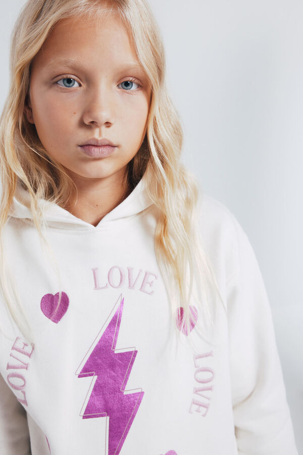 Springfield Kids Sudadera rayo ni&ntilde;a. blanco