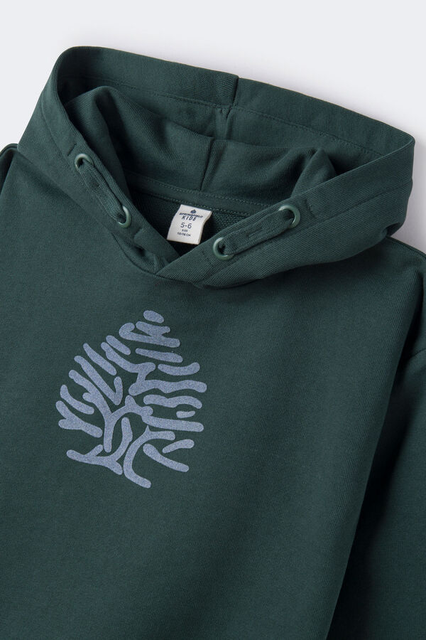 Springfield Sudadera capucha árbol niño verde