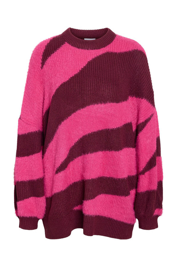 Noisy May Su&eacute;ter longo texturizado bicolor rosa