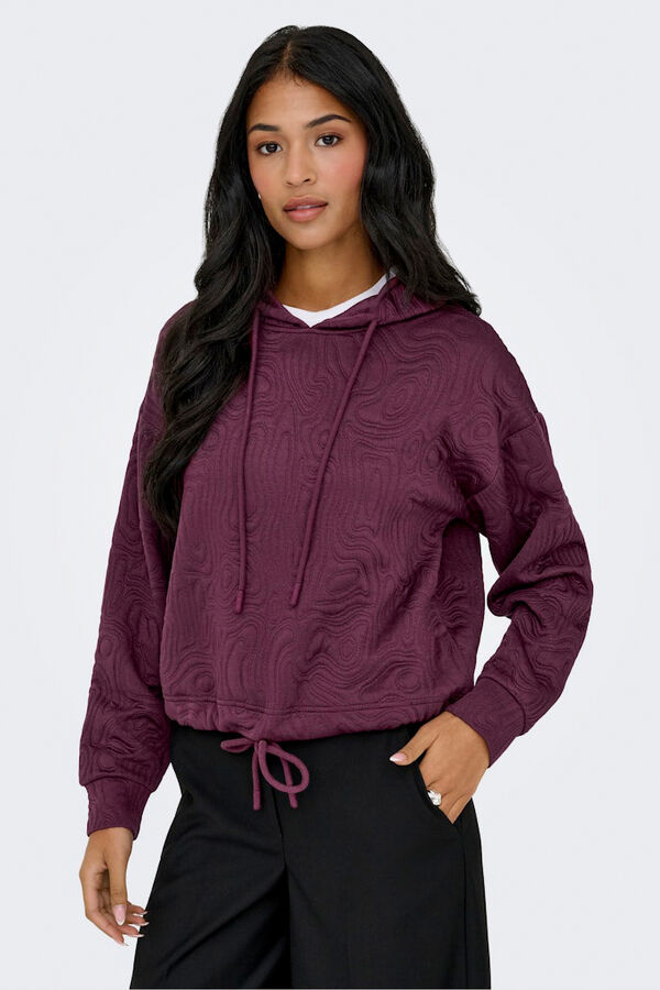 Only Sweatshirt cropped texturizado  estampado