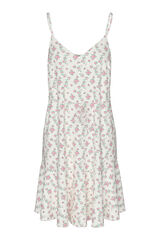 Pieces Vestido corto de tirantes fluido blanco