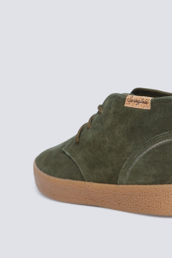 Springfield Botim em couro croute macia verde
