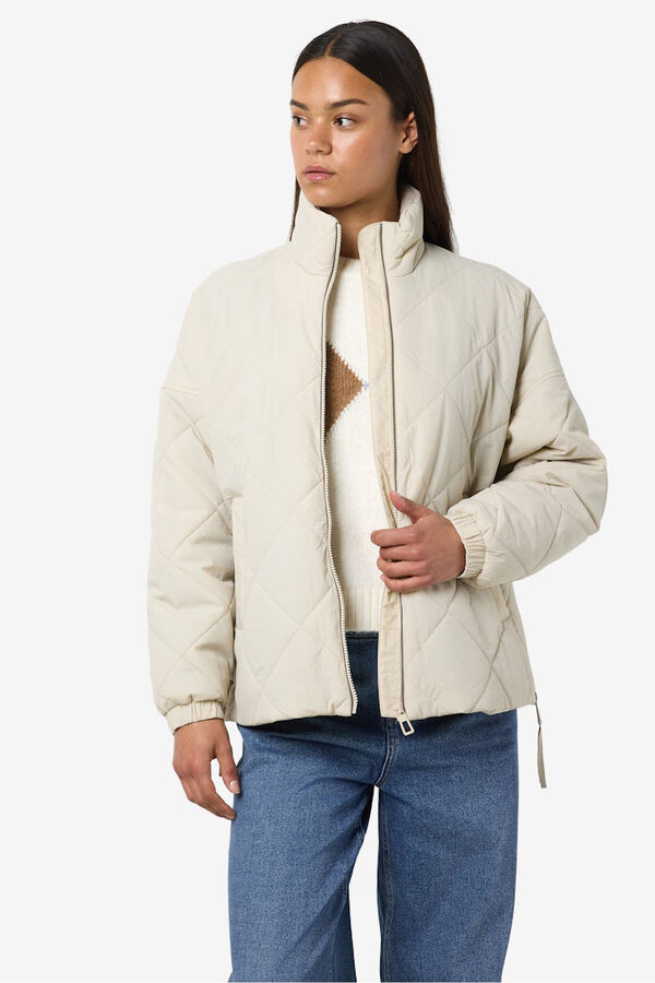 Noisy May Chaqueta quilted cremallera gris