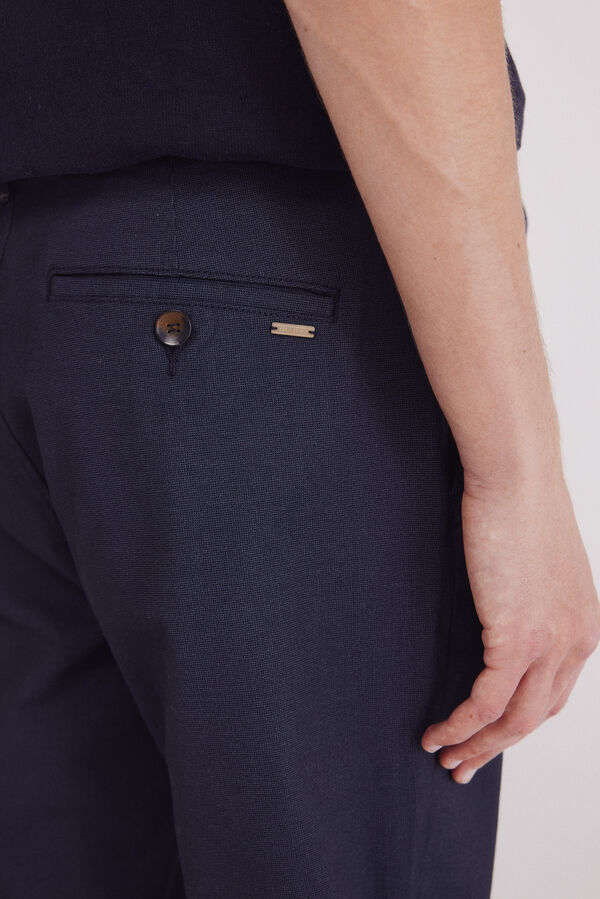 Springfield Pantal&oacute;n chino microestampado slim fit azul