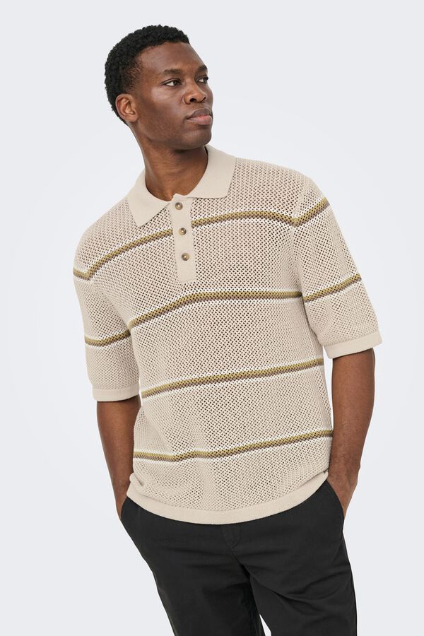 Only & Sons Polo de punto beige