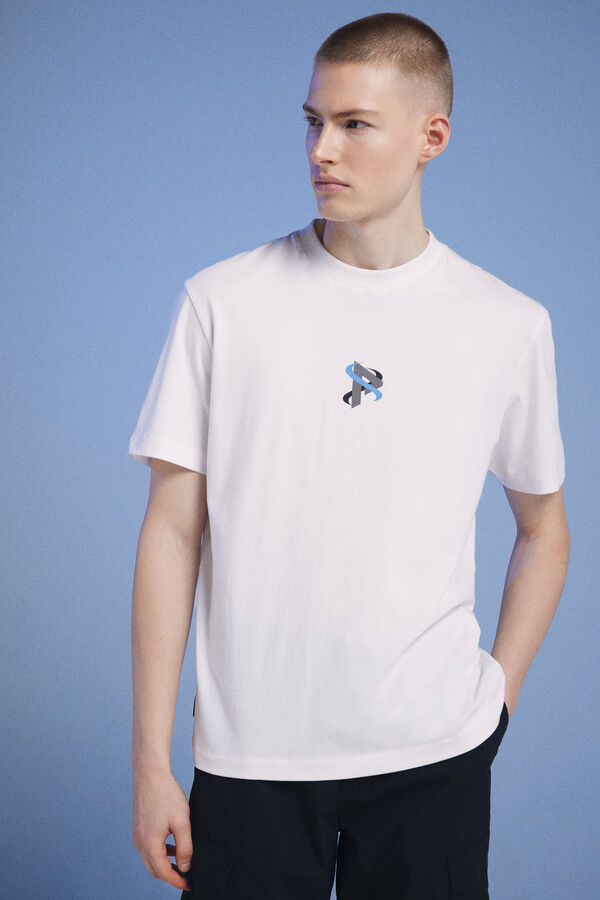 Springfield Camiseta Pedri x Springfield logo fotogr&aacute;fico blanco
