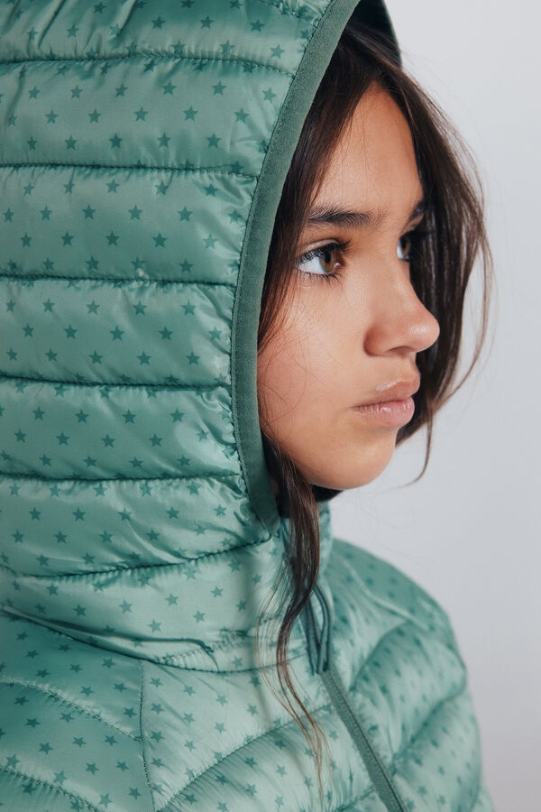 Springfield Kids Jaqueta acolchoada estrela para menina verde