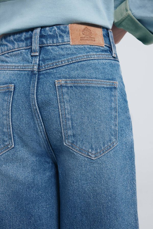 Springfield Kids denim jeans culotte para meninas azul