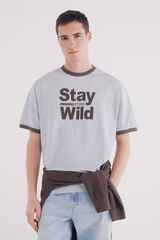 Springfield Camiseta contraste stay wild azul