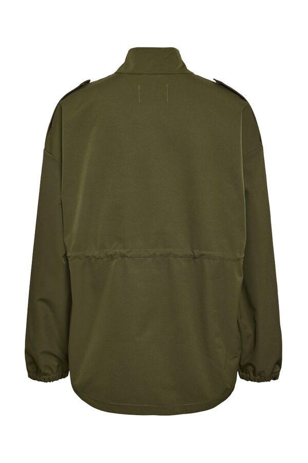 Noisy May Sobretudo militar curto verde