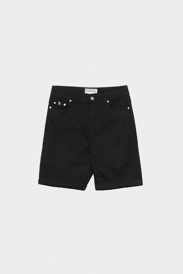 Inside Bermudas Slim High Rise negro