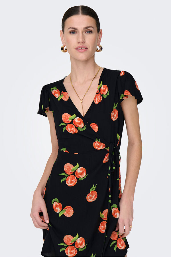 JDY Vestido corto estampado negro