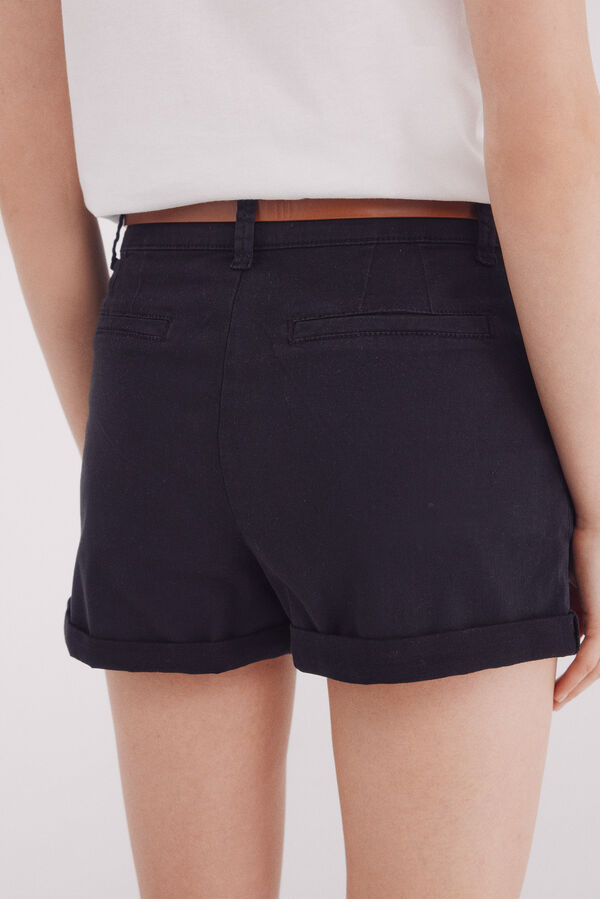 Springfield Shorts calças chino com cinto preto