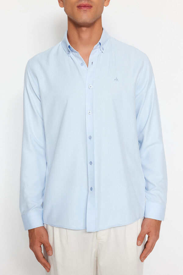 Trendyol Camisa b&aacute;sica regular azul