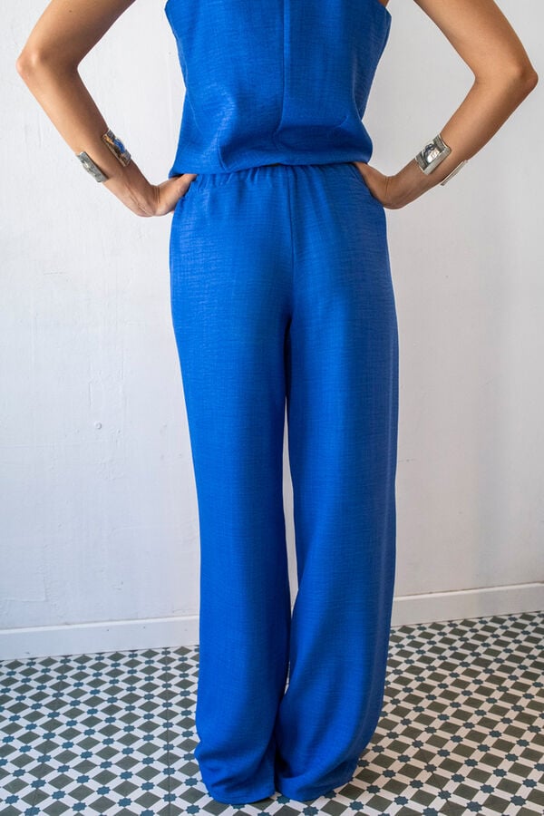 Cul Sac Cal&ccedil;a palazzo el&aacute;stica azul