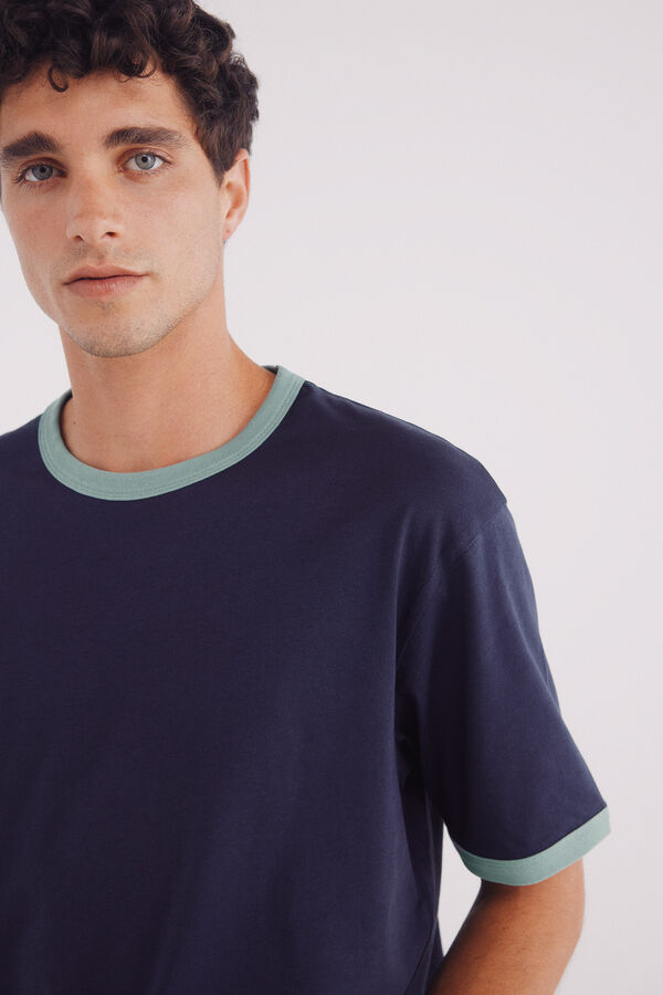 Springfield Camiseta Contraste azul