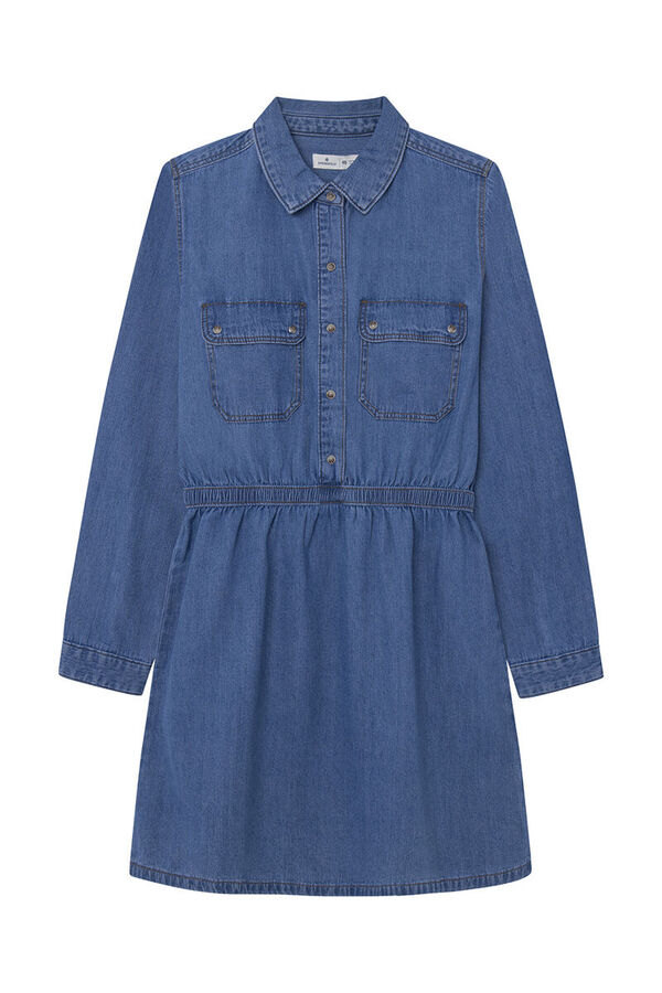 Springfield Vestido Denim Camisero azul medio