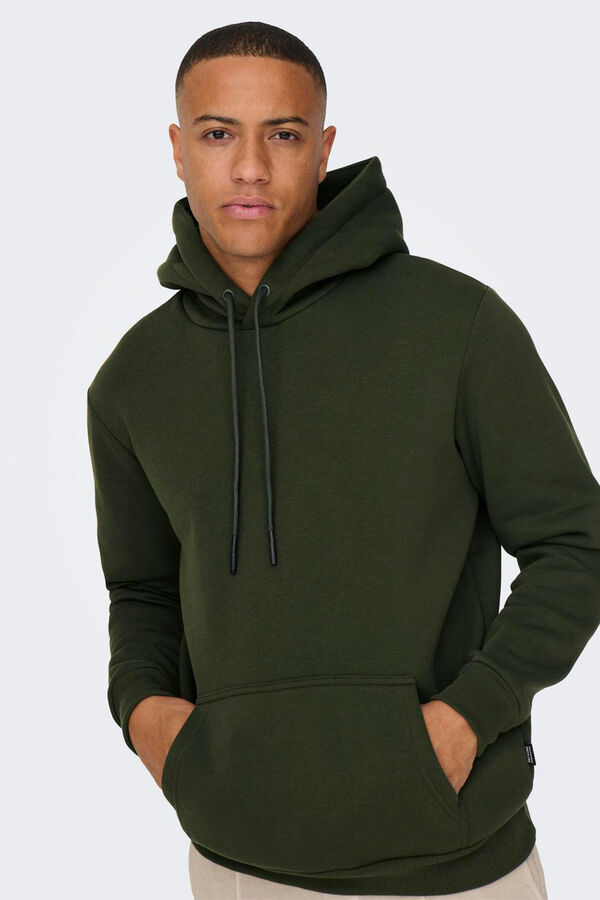 Only & Sons Sweatshirt felpada com capuz verde