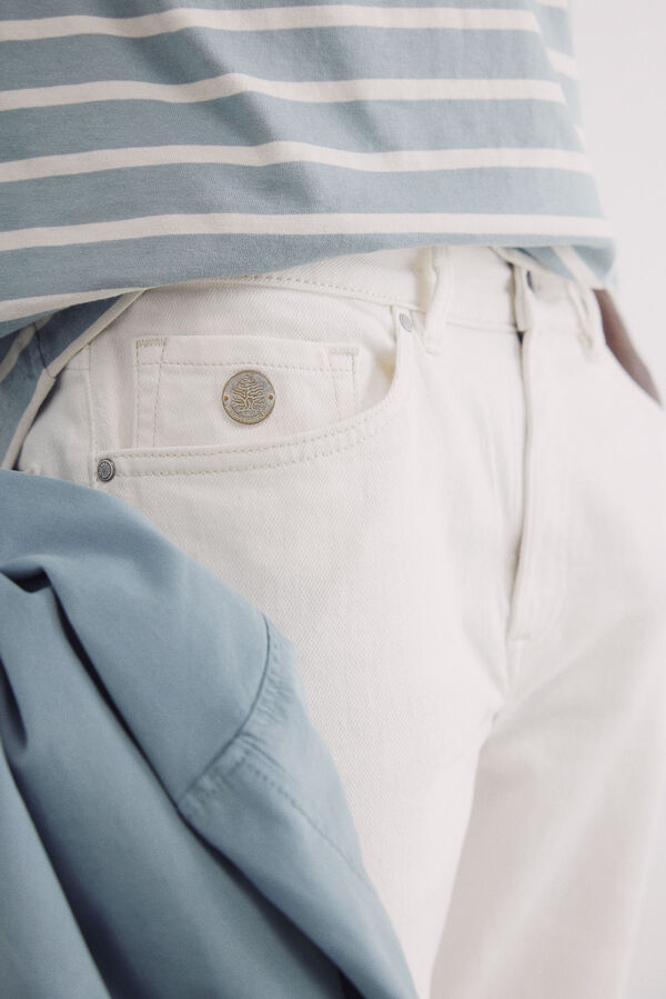 Springfield Jeans blancos slim fit estampado