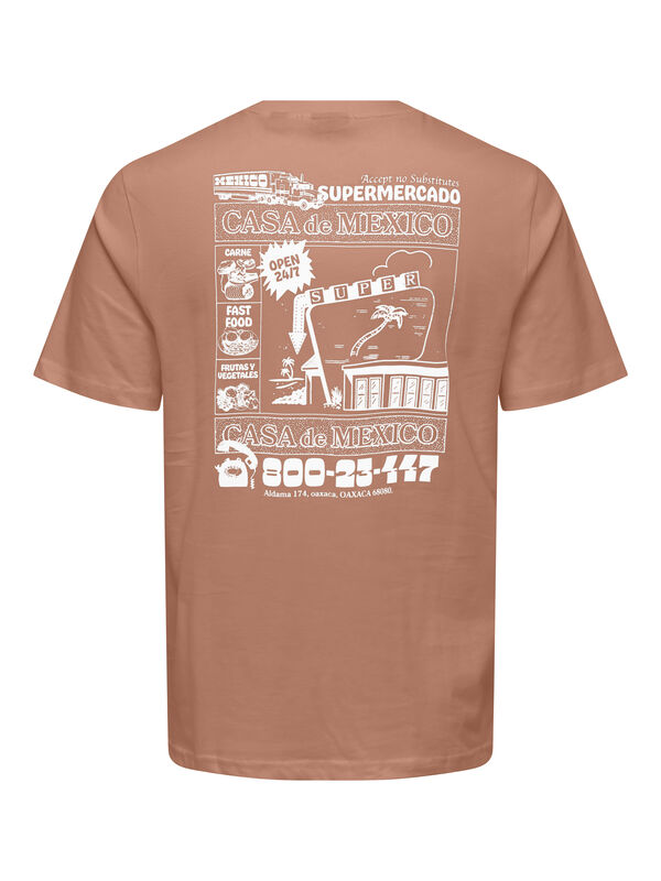 Only & Sons Camiseta manga curta estampada cru