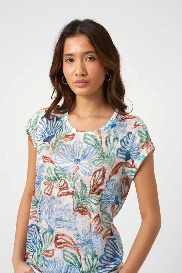 Brave Soul T-shirt com estampado e pedraria branco