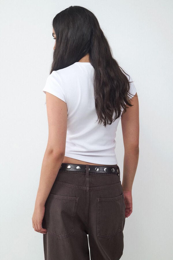 Balmohk T-shirt b&aacute;sica slim branco