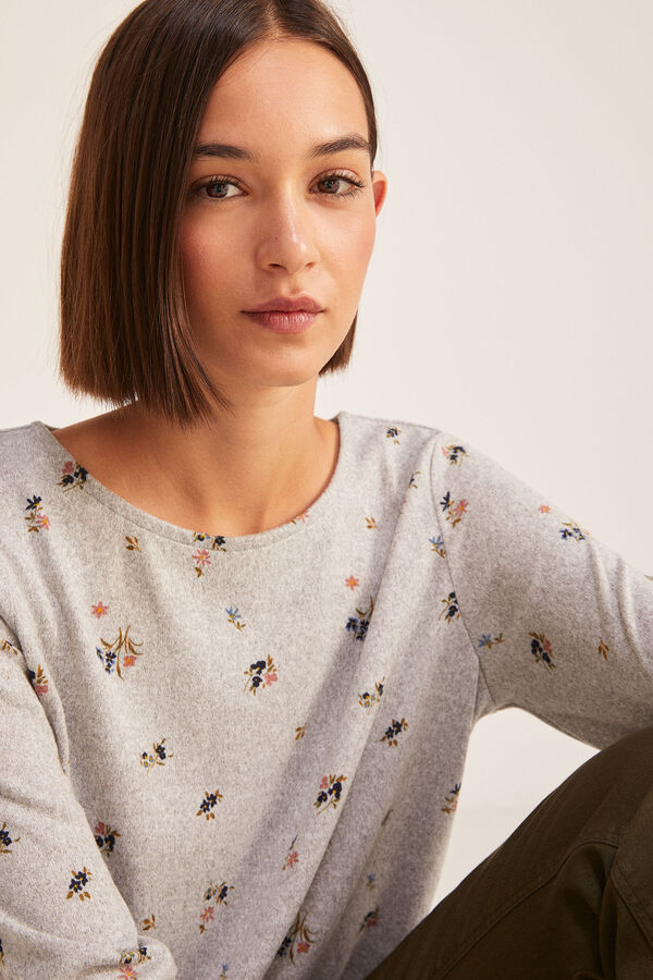 Springfield T-shirt Bimat&eacute;ria Estampada cinzento