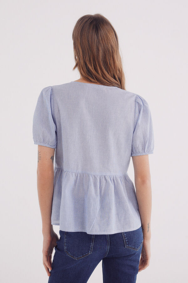 Springfield Blusa escote lace azul