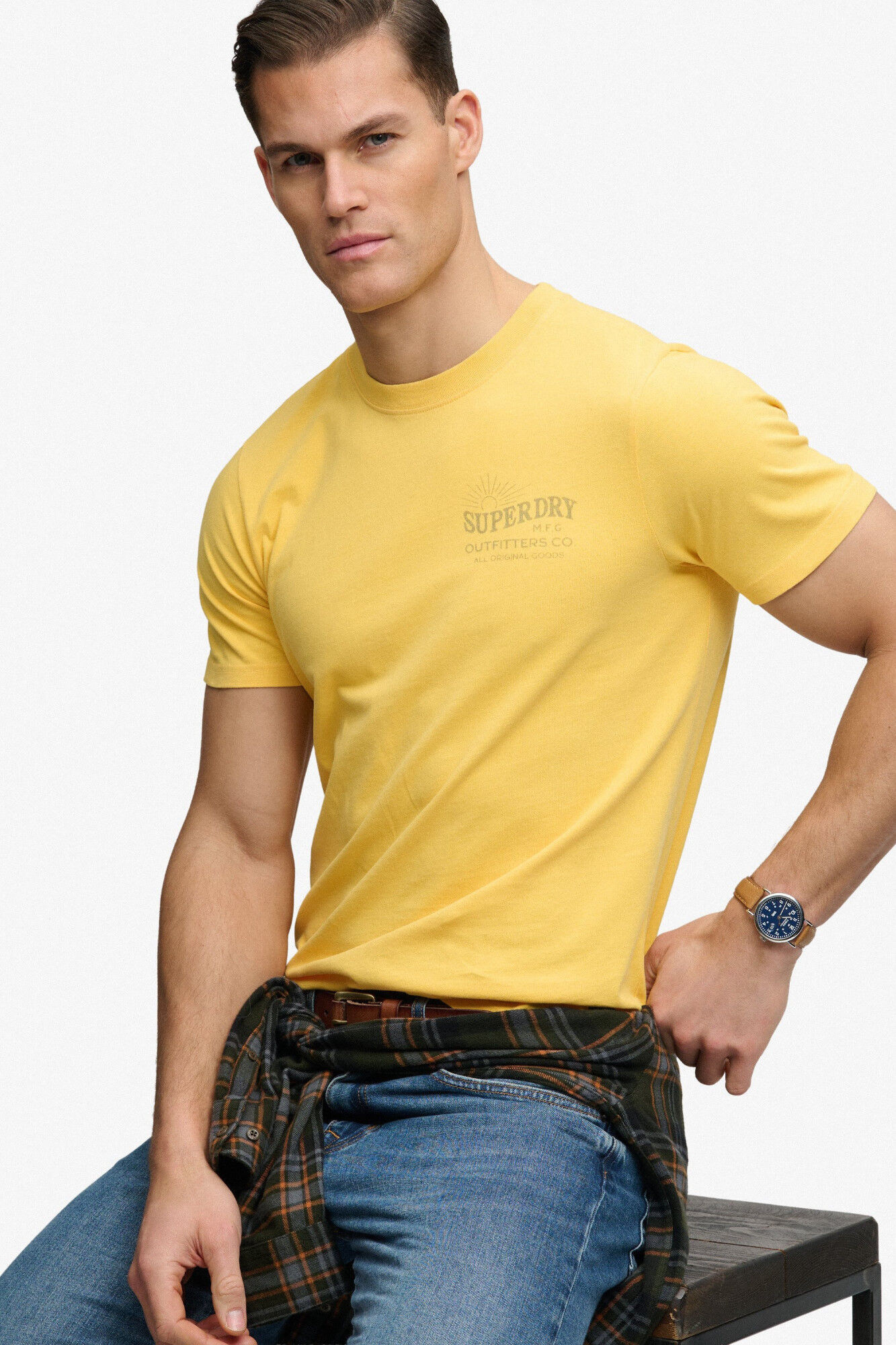 Superdry Camiseta manga corta gr&aacute;fico monta&ntilde;as