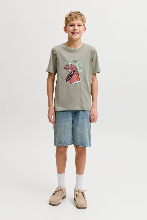 Jack & Jones Junior T-shirt de manga curta estampada cinzento