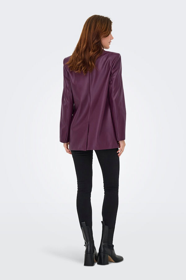 Only Blazer trespassado de couro vegano rosa