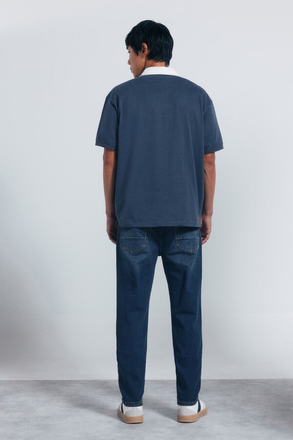 Springfield Jeans en knit denim sobretintado slim fit turquesa