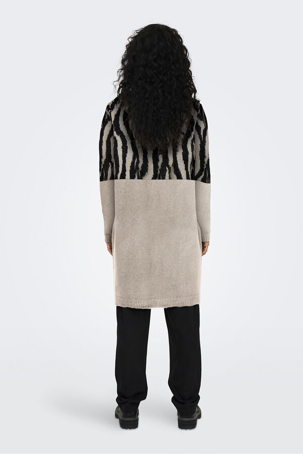 Only C&aacute;rdigan largo animal print blanco