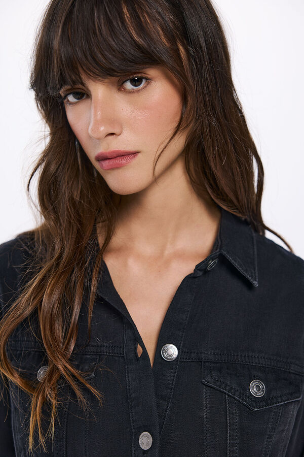 Springfield Vestido midi de ganga preto