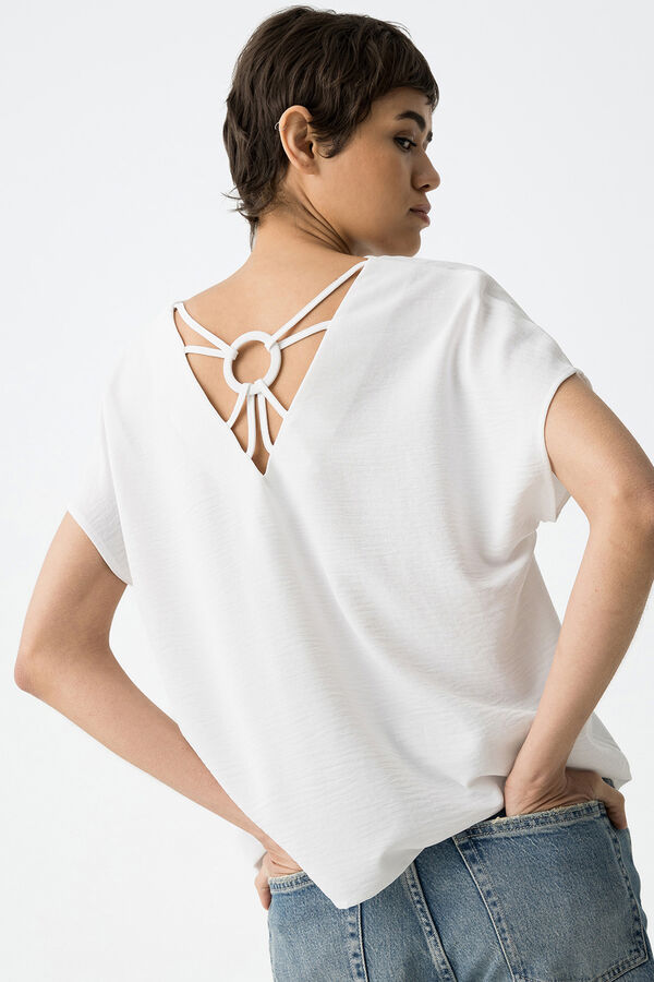 Tiffosi Blusa acetinada branco