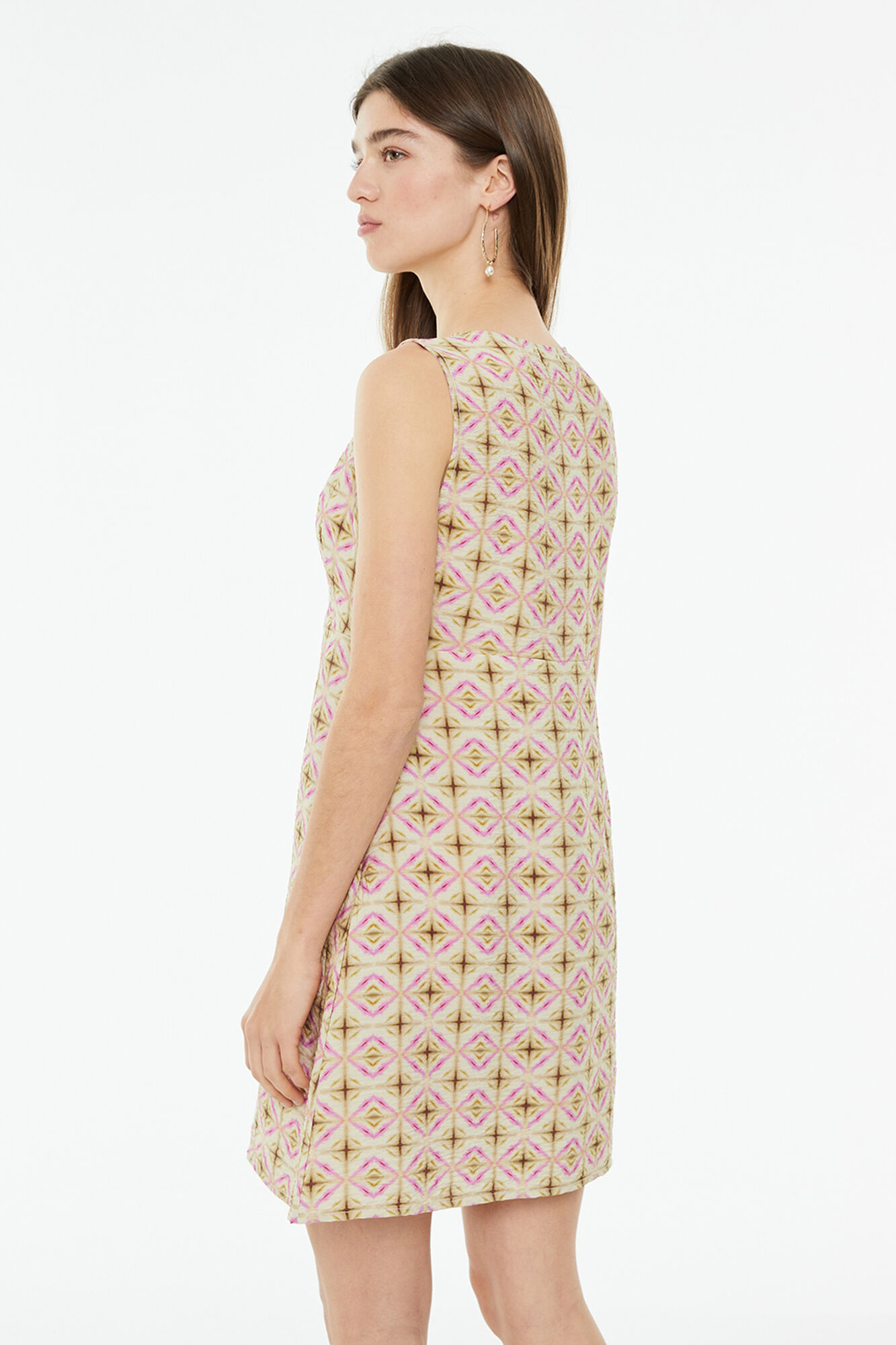 System Action Vestido corto estampado geom&eacute;trico