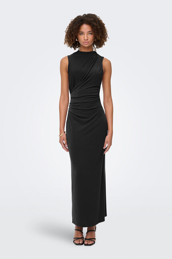 JDY Vestido longo ajustado preto