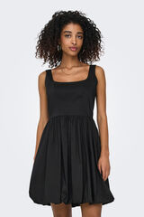 JDY Vestido curto com saia bal&atilde;o preto