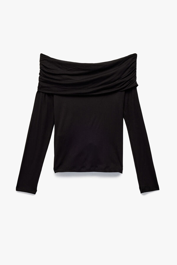 Koton T-shirt ombro a ombro preto