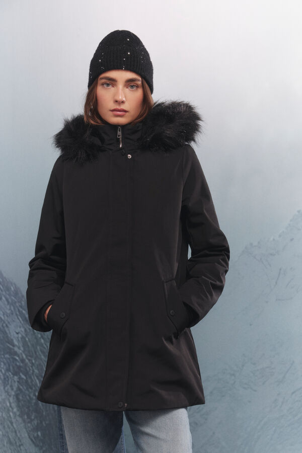 Springfield Parka capucha pelo Sorona Aura negro