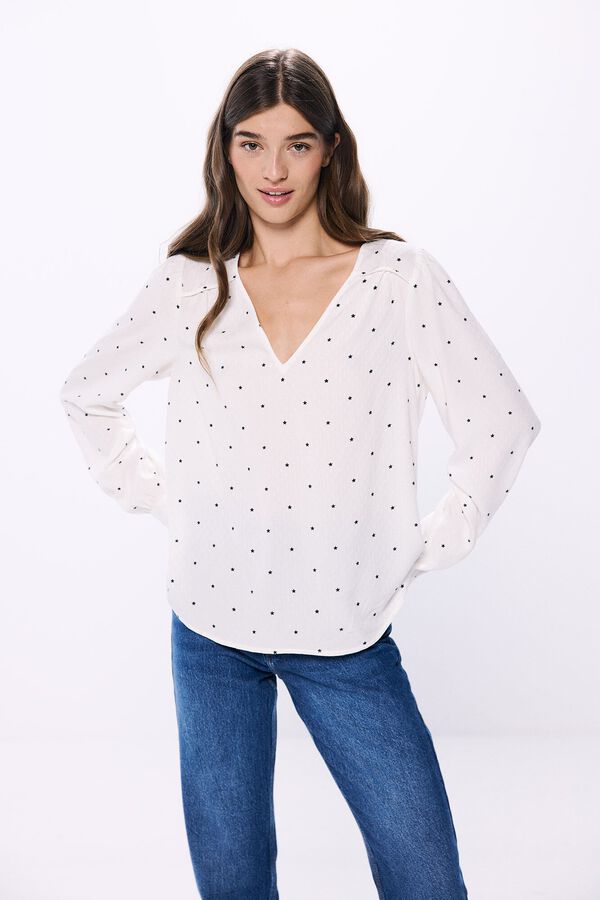 Springfield Blusa flu&iacute;da l&uacute;rex branco