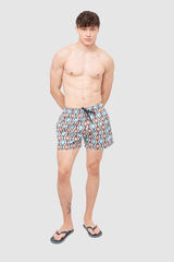 Inside Ba&ntilde;ador Estampado Geometrico naranja