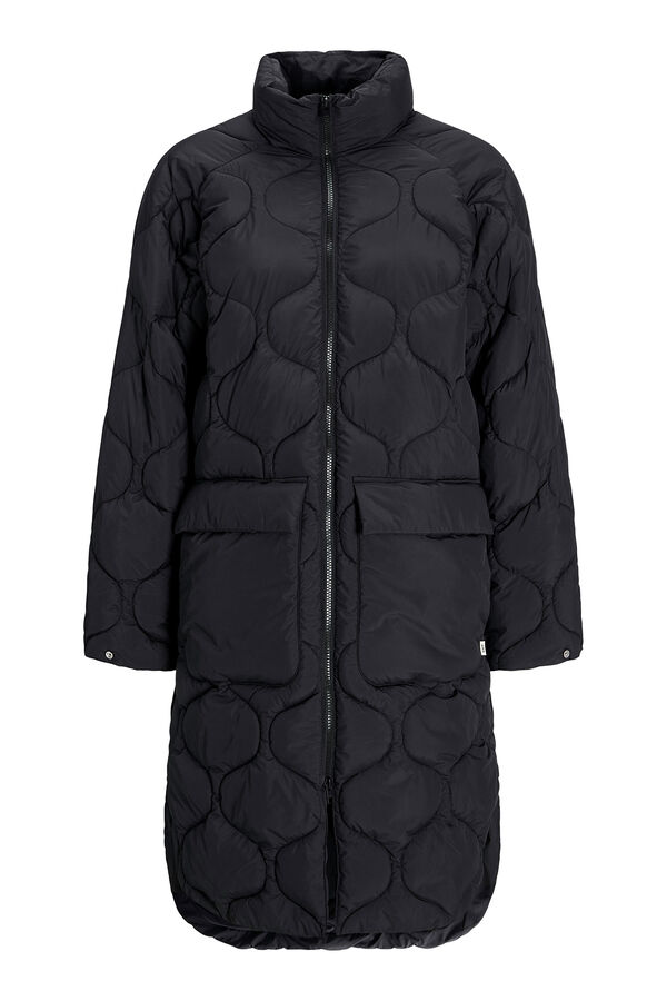 Jack & Jones Sobretudo comprido acolchoado preto