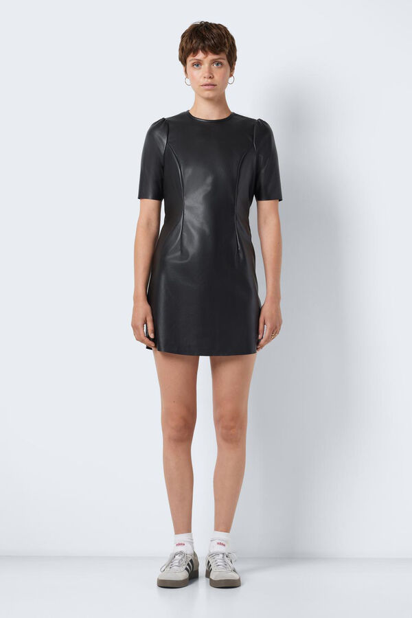 Noisy May Vestido curto de polipele preto