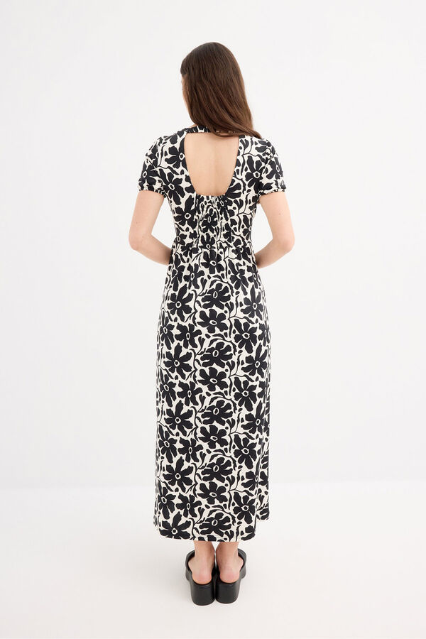 Inside Vestido Comprido Estampado preto